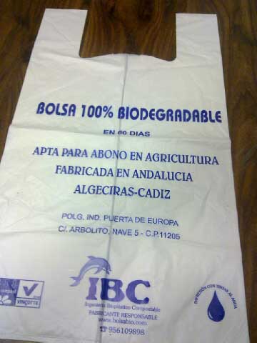 Bolsa biodegradable en 60 días. IBC