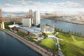Recreación del futuro edificio pasivo en la Isla Roosevelt de Nueva York
