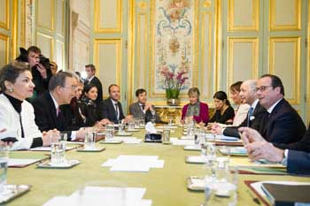 Reunión entre François Hollande y Ban Ki-moon