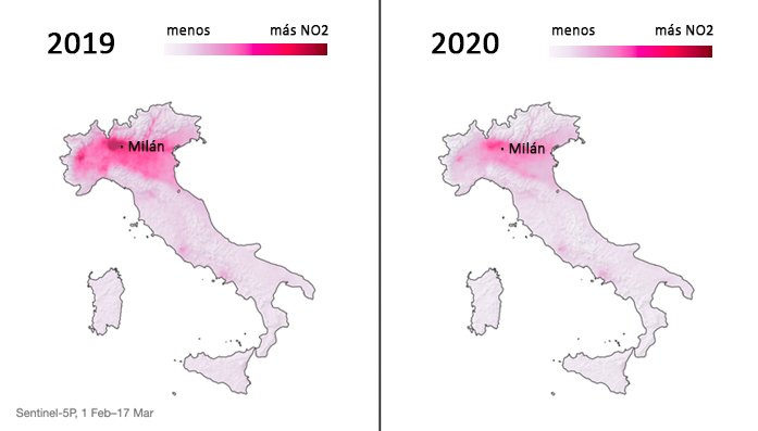 coronavirus emisiones contaminación italia milan